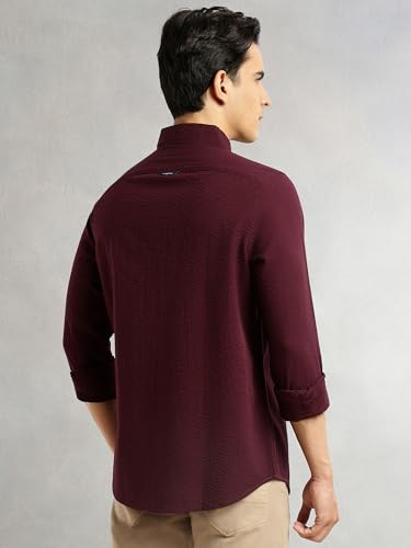 Image of Thomas Scott Men's | Slim Fit | Striped Design | Button-Down Collar | 100% Cotton Casual Shirt for Mens