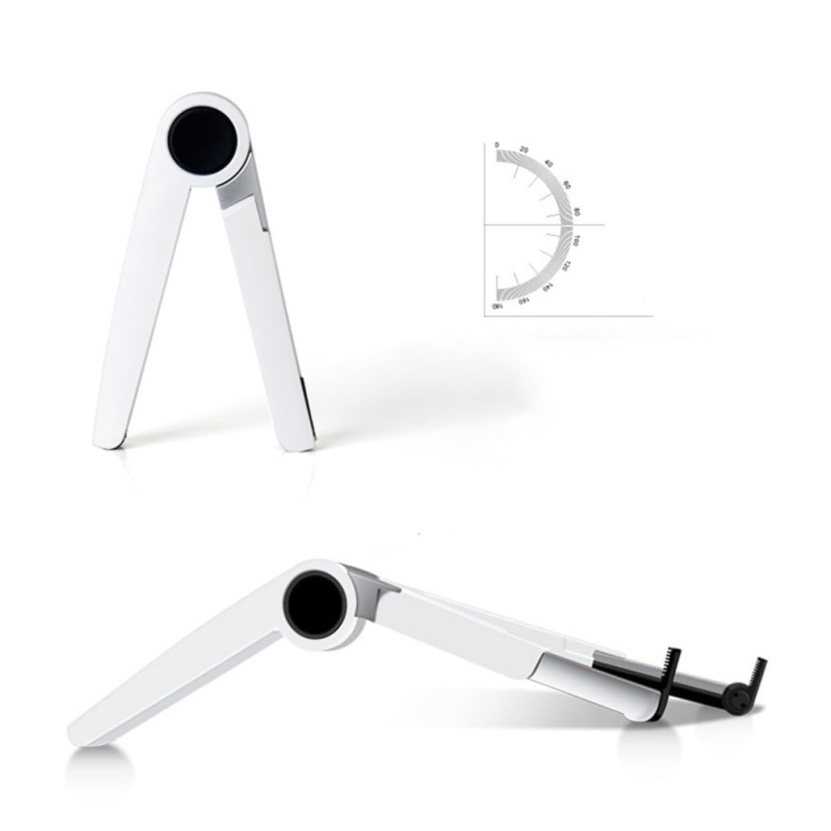 VICASKY Soporte Plegable Portátil Triángulo para Computadora Portátil, y Soporte para Tableta, Aleación de Aluminio, Ángulo Triple, Ajustable, Refrigeración, Blanco, para Jugar y Ver