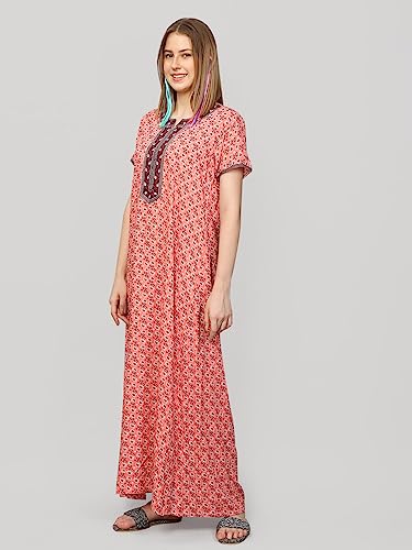 Image of Evolove Women's Viscose Liva Long Maxi Night Gown Nighty Dress with Pocket, Super Soft Comfortable (LNG-Rayon)
