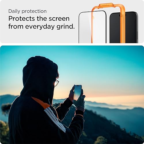 Image of Spigen Alignmaster Full Coverage Tempered Glass Screen Protector Guard For Iphone 15 Pro Max - 2 Pack for Smartphone