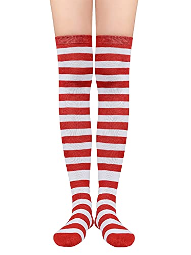Image of Century Star Thigh High Socks Striped Extra Long Tube for Women Over the Knee Athletic Sports Socks Plus Size Stockings