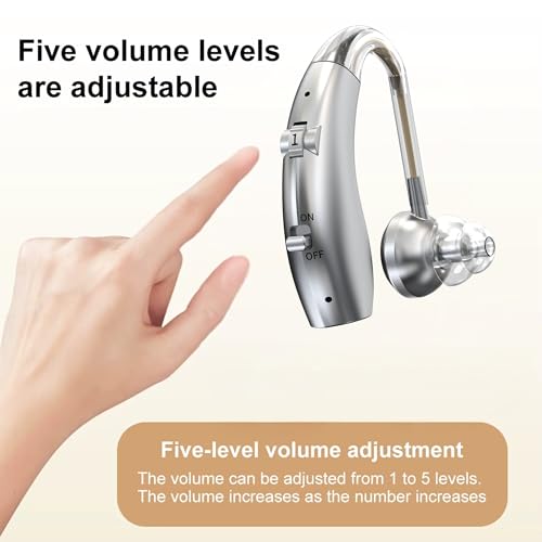 Image of Fastwell F25 Rechargeable Hearing Aid for Adults & Seniors, Behind-the-Ear Design, 30 Min Quick Charge, Noise Reduction, Single Ear With 6-Month Warranty (Silver)