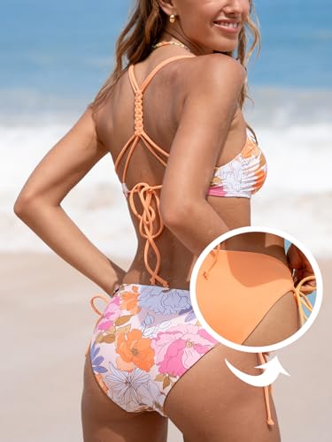 Image of CUPSHE Women's 2 Piece Bikini Set Back Braided Straps with Reversible Bottom