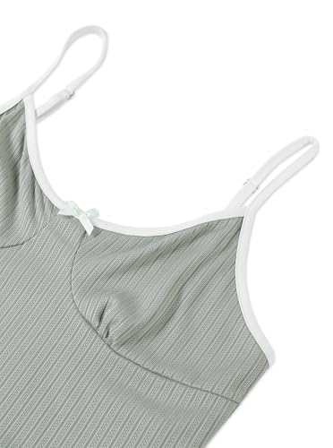 Image of Hilinker Womens Graphic Print Ribbed PJ Set Crop Cami Tops and Shorts Cute Pajamas Set