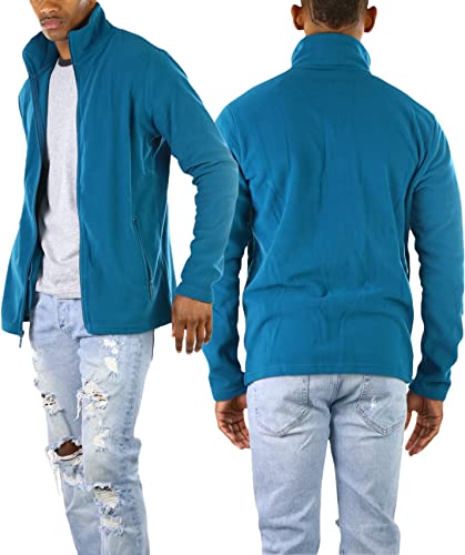 Image of ToBeInStyle Men's Zip Up Long Sleeve High Collar Polar Fleece Jacket