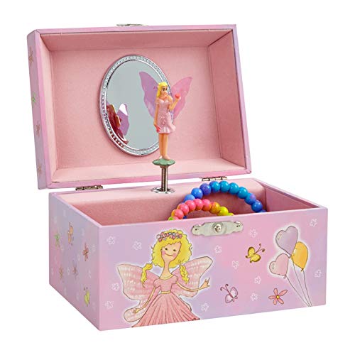 Jewelkeeper Girl's Musical Jewelry Storage Box with Pink Fairy and Hearts Design, Dance of the Sugar Plum Fairy Tune