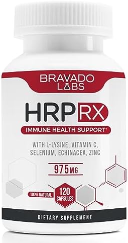 Bravado Labs Premium HRP Supplement - Outbreak Support with Super Lysine - Immune Support Supplement for Adults (120 Capsules)