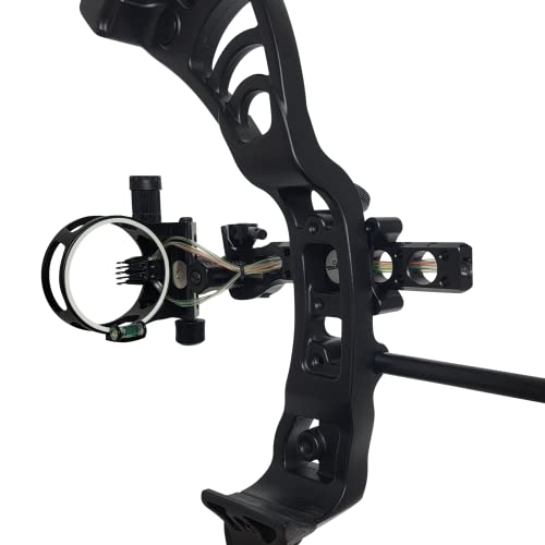 Sas Essence 019" Bow Sight With Micro Adjust Detachable Bracket With Led Sight Light For Archery Compound Bows Hunting Shooting (Black, 5-Pin) #TOP4