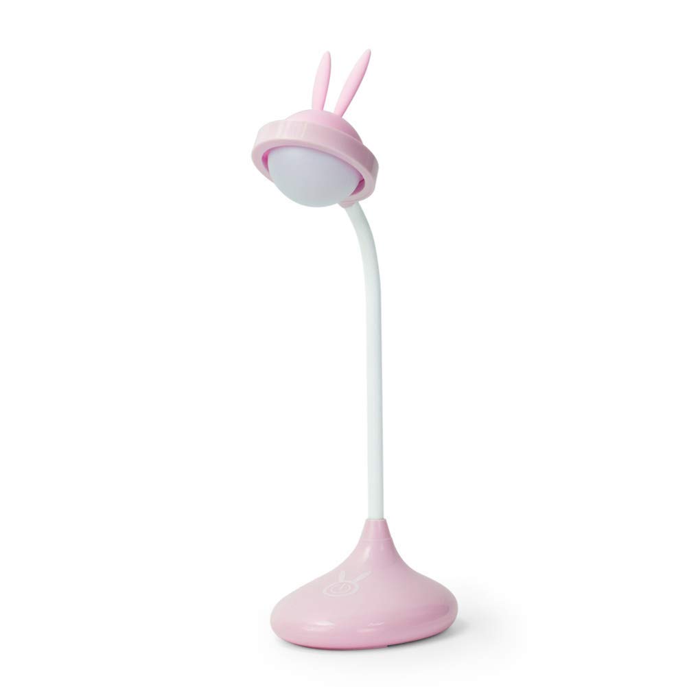 NZDY Led USB Charge Desk Light for Girls Kid,Dimmable Adjustable Cartoon Eye Desk Lighting for Dorm Room Bedroom Learning Read,Pink