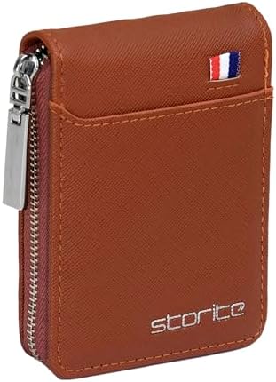 Storite PU Leather Card Holder Money Wallet, Lightbrown, 11.5x1.75x8cm