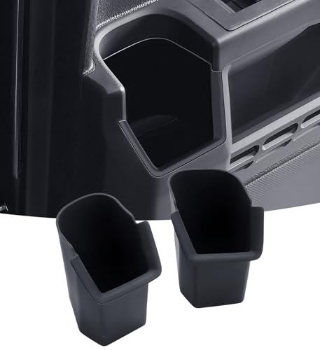 Image of 2PCS Rear Cup Holder Inserts for Toyota 4Runner 2026 2025 (6th Gen), Interior Accessories TPE Cup Holder for 2025-2026 4 Runner, Black