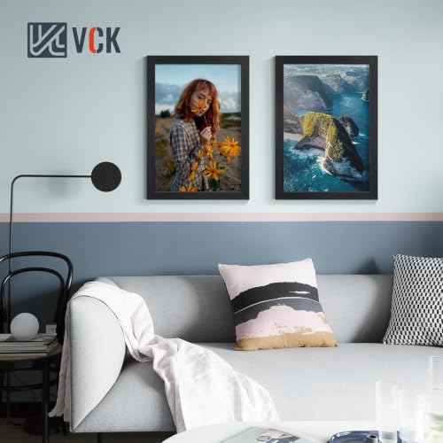 Image of VCK 13x19 Picture Frame 2 Pack, Black Wood Poster Frame, Wall Display