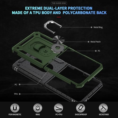 Coque Z Flip 7 Asuwish Army Green - Protection rigide en polycarbonate vert - 3