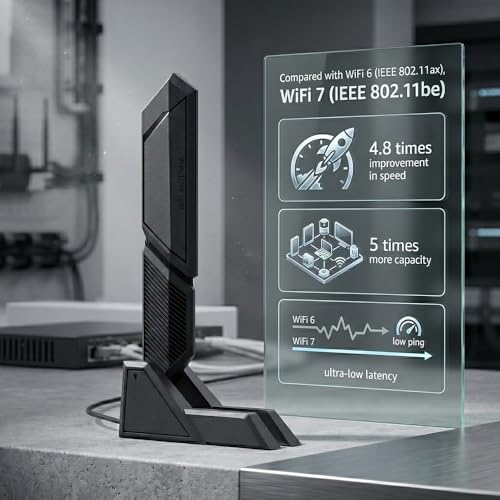 Antenne WiFi 7 externe double bande base aimantée pour PC gaming ASUS B850 B650