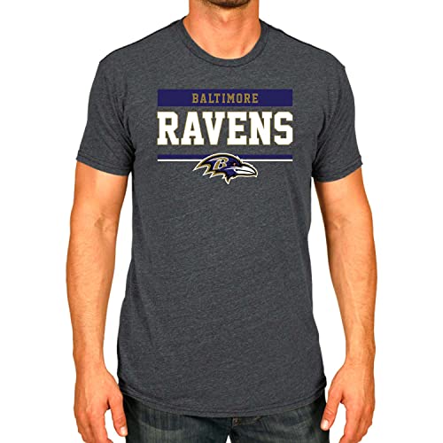 Team Fan Apparel NFL Team Block Tagless T-Shirt für Erwachsene, Baumwollmischung, Anthrazit, perfekt für den Spieltag, Komfort und Stil