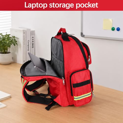 Image of Gatycallaty First Aid Backpack Medical Emt First Responder Bag Empty Ems Emergency Home Health Hiking Trauma Travel Camping (Red, Large)