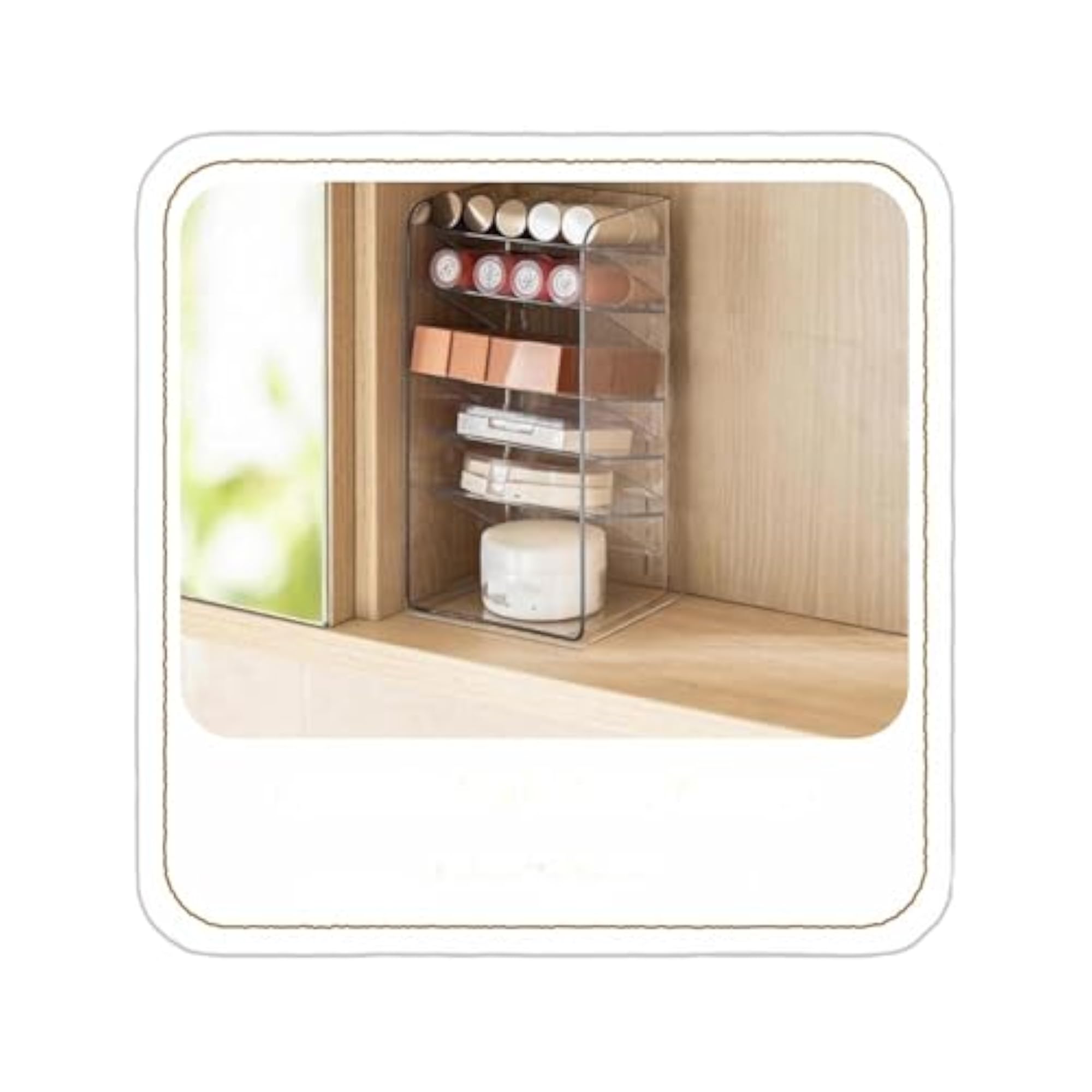 D-Grid Clear Drawer Storage Box for Makeup, Stackable