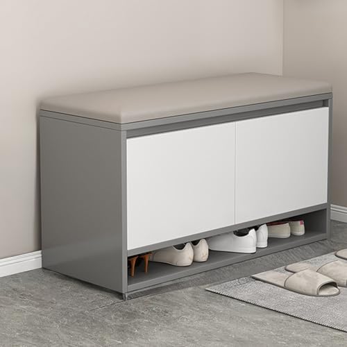 Meuble de rangement à chaussures avec banc d'entrée en bois massif pour maison