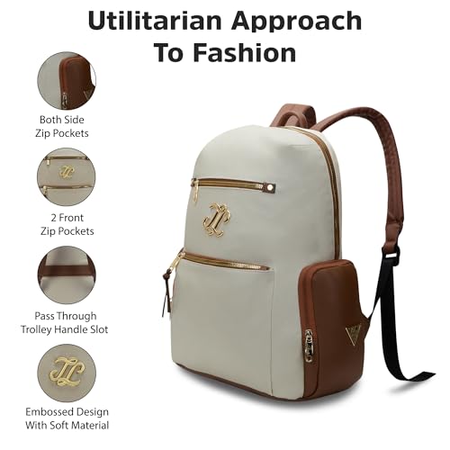 Image of Lavie Signature Women's Colourblock Butte 21L Fashion Backpack for Women | Fits Upto 15.5 Inch Laptop | Fashion Backpack for Work | Ladies purse | Stylish Shoulder Bag | Gift for Women