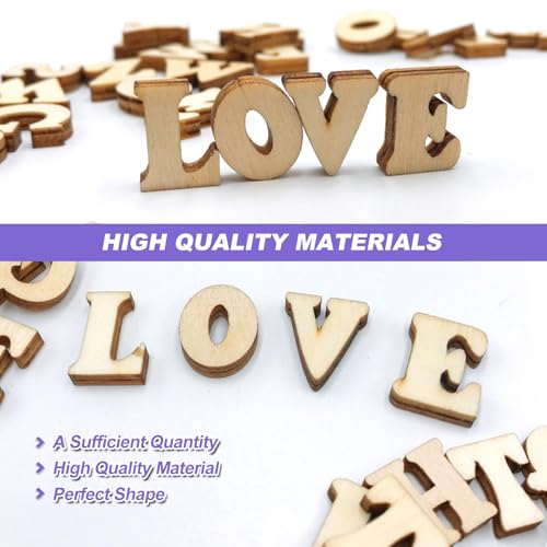 TakFree Holzbuchstaben Klein zum Basteln, 208 Stück Buchstaben Holz Klein 15mm Unbearbeitete Holzbuchstaben A-Z für Hasteln Deko