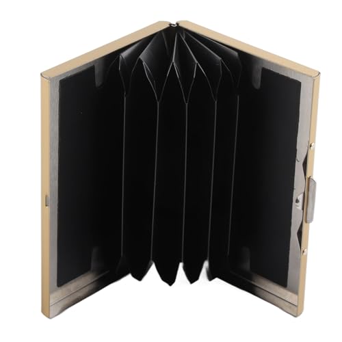 RFID Credit Card Holder, Stainless Steel Credit Card Wallet Blocking Metal Business Card Case for Men and Women (Stainless steel card holder 6 cards gold)4