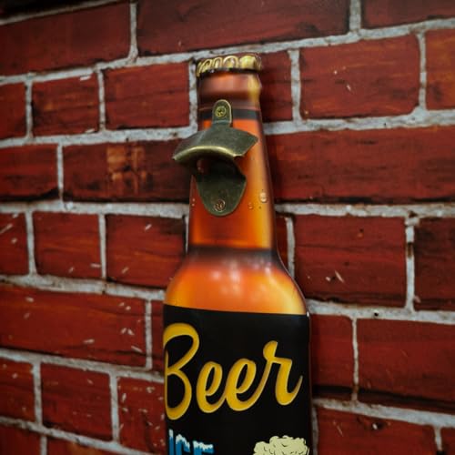 Image of Metal Bottle and Can Opener Beer Ice Sold Here Beer Bottle Opener Wall Mount