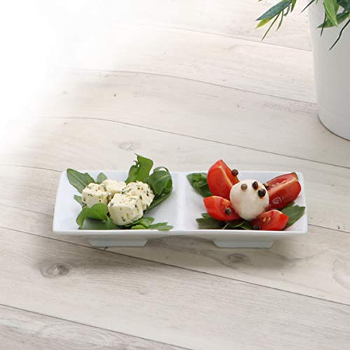 Holst Porcelana YK 008 prostokątna miska na nóżce 16 x 8 cm"Empire", biała, 16 x 8 x 2,5 cm, 6 sztuk
