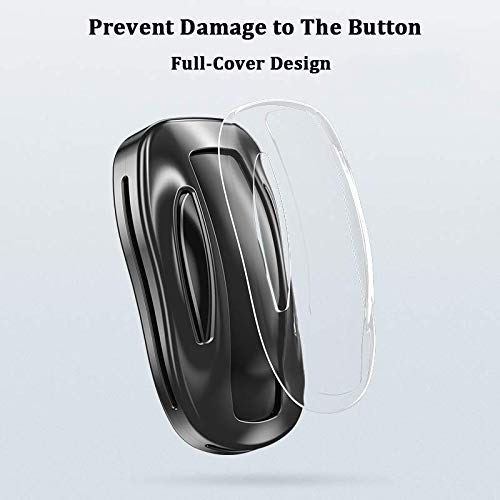 For Tesla Model 3/Y/S Key Fob Cover (Starry Gray, Alloy Steel) #TOP1