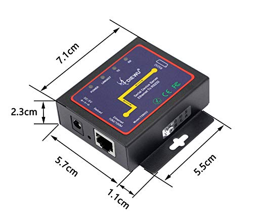 Cerrxian Rs232 To Ethernet Serial Device Server, 1 Port Rs 232 Db9 Serial To Ethernet Tcp Ip Device Server Converter #TOP6