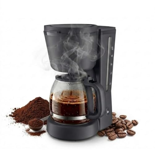 Image of Drumstone Drip Coffee Maker 1.2L - Brew Up to 10 Cups, Glass Carafe Coffee Machine with Auto Shut-Off & Keep Warm Function for Home-(𝐒𝐩𝐞𝐜𝐢𝐚𝐥 𝟏+𝟏 𝐘𝐞𝐚𝐫𝐬 𝐖𝐚𝐫𝐫𝐚𝐧𝐭𝐲)