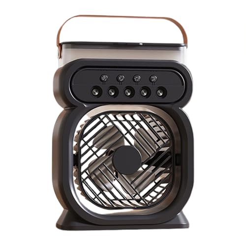 Ventilador con niebla, ventilador de niebla recargable - Ventilador de aire acondicionado portátil con niebla, ajustable 3 velocidades de 450 ml Dispositivo de enfriamiento del tanque de agua