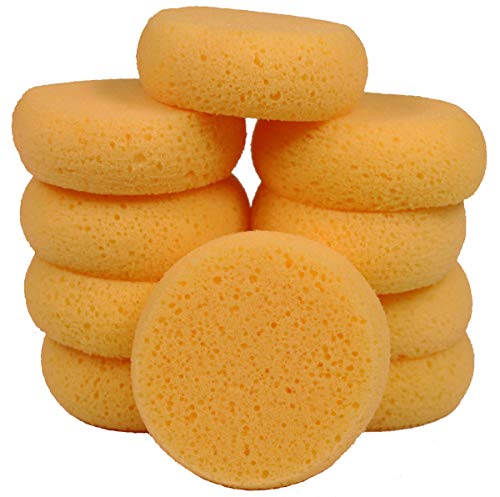 Creative Hobbies® 10 Pack of 3-1/2 Inch Round Synthetic Silk Sponges for Painting, Crafts, Ceramics, Household Use & More! Pack of 10 Sponges