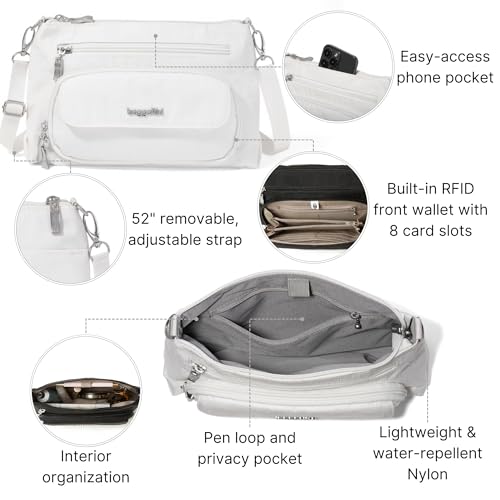 Image of Baggallini Original Everyday 11x7.5 Crossbody Bags Rfid Protected Lightweight Nylon Zippered Travel Purse