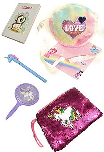 le delite unicorn fur sling bag cute sling bag unicorn mirror unicorn makeup accessories unicorn comb unicorn mini spiral diary with pen unicorn birthday combo- Multi color (B08KNTCP9G) Amazon Price History, Amazon Price Tracker