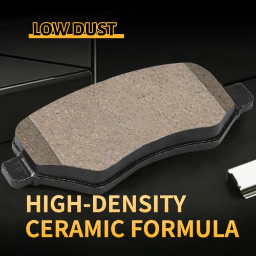 Image of Ceramic Rear Brake Pads Compatible with Select Ford Flex /Taurus /Edge /Explorer /Police Interceptor Utility;For 2011-2015 Lincoln MKX;2009-2012, 2016 Lincoln MKS;2010-2019 Lincoln MKT(D1377)