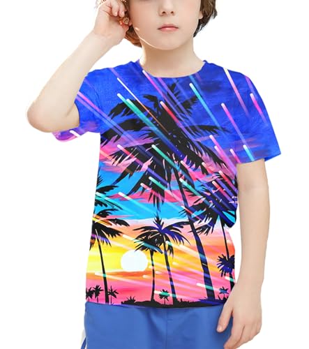 Image of Linnhoy Kids 3D Print Fashion Graphic T-Shirts for Boys Girls 6-16 Years