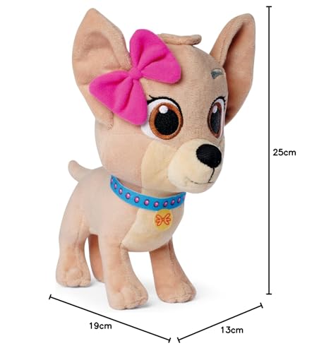 Simba 105890020 - Chichi Love Best Friends Forever, YouTube Serie Plüschhund in Hot-Pinker Vinyl Handtasche, 20cm Kuschelhund, ab 3 Jahren