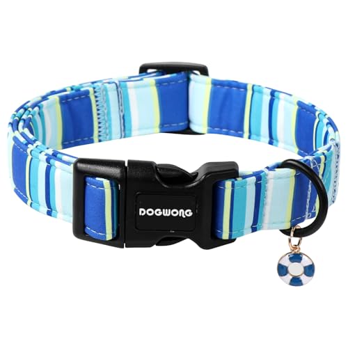 DOGWONG Blue Boy Dog Collar, Blue Stripe Dog Collar...