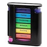 Foubiss Tablettenbox - BPA Frei - Medikamentenbox mit 7 Tage 4 Fächer - Pillendose perfekt für Unterwegs - Seniorenfreundliche Pillenbox - Tablettendose morgens,mittags oder abends