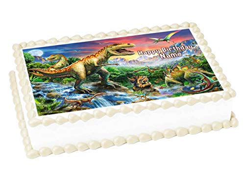 Dinosaurs 1/2 sheet (16 x 10 in.) Edible cake topper