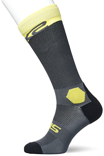 SIX2 Long Racing, Unisex Adulto, Dark Grey/Yellow