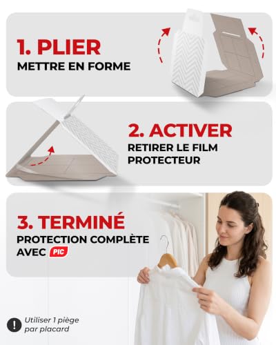 PIC Piège Mites Textiles – Anti Mites Textiles pour Armoire et Placard, Piège à Phéromones Non Toxique, Protection Anti Mites Vetements Longue Durée 3 Mois, Lot de 8 – vue 8