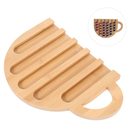 Support capsules café en bois compact | Rangement de cuisine stable - 8