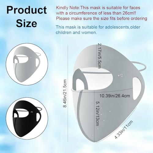 Image of SANNIDHI Full Face Mask for Sun Protection, 3D Face Cover for Women Men, UPF 50+ Summer Face Mask for Women, Breathable Ice Silk Cooling Sun UV Masks for Biking, Driving (Reusable)
