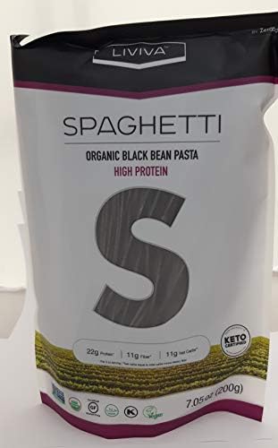 Liviva, Spaghetti, Organic Black Bean Pasta, High Protein, 7.05 ounces (Pack of 6)