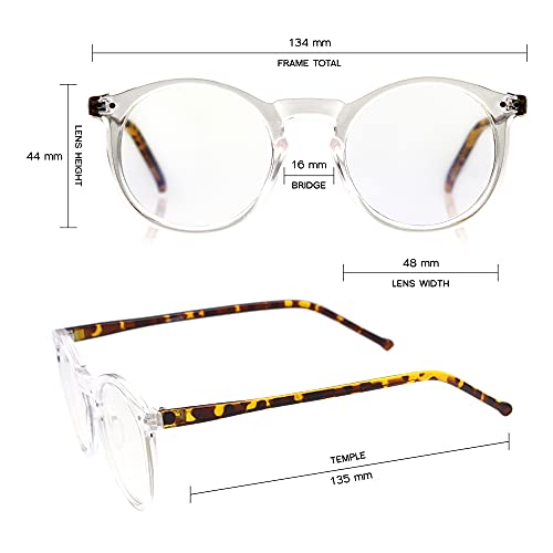 Image of zeroUV - Vintage Retro Horn Rimmed Round Circle Sunglasses with P3 Keyhole Bridge