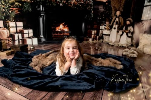 Fond de cheminée moderne de Noël Kate bois marron décor studio photo 3x3m