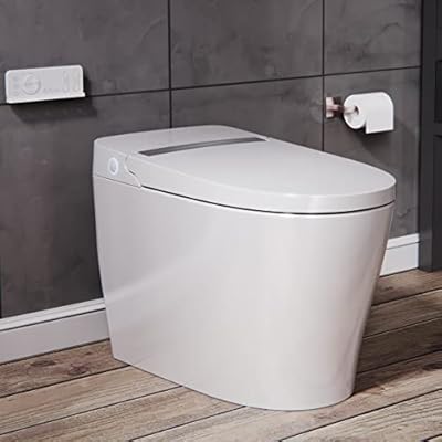 ELLAI Smart Toilet with bidet function, One-piece Toilet with Auto-Flush, Warm Water, Air Drying Function, Heated Seat, LED Nightlight, Includes Remote Control …