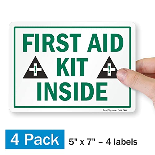 Étiquette First Aid Kit Inside en polyester laminé 5 mm ultra résistant
