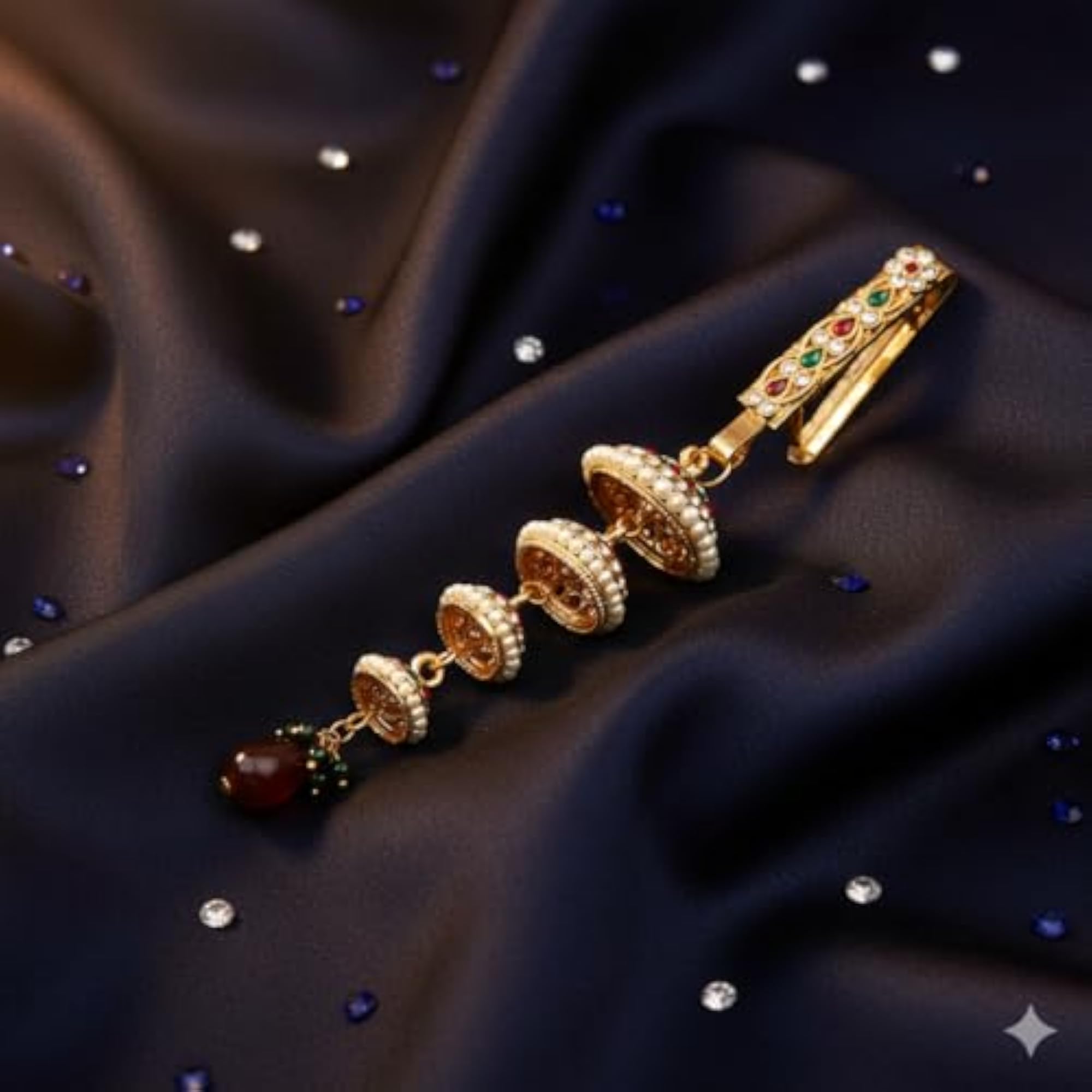 Gold Plated Traditional Chabi Challa Waist Key Chain, Wedding Accessory